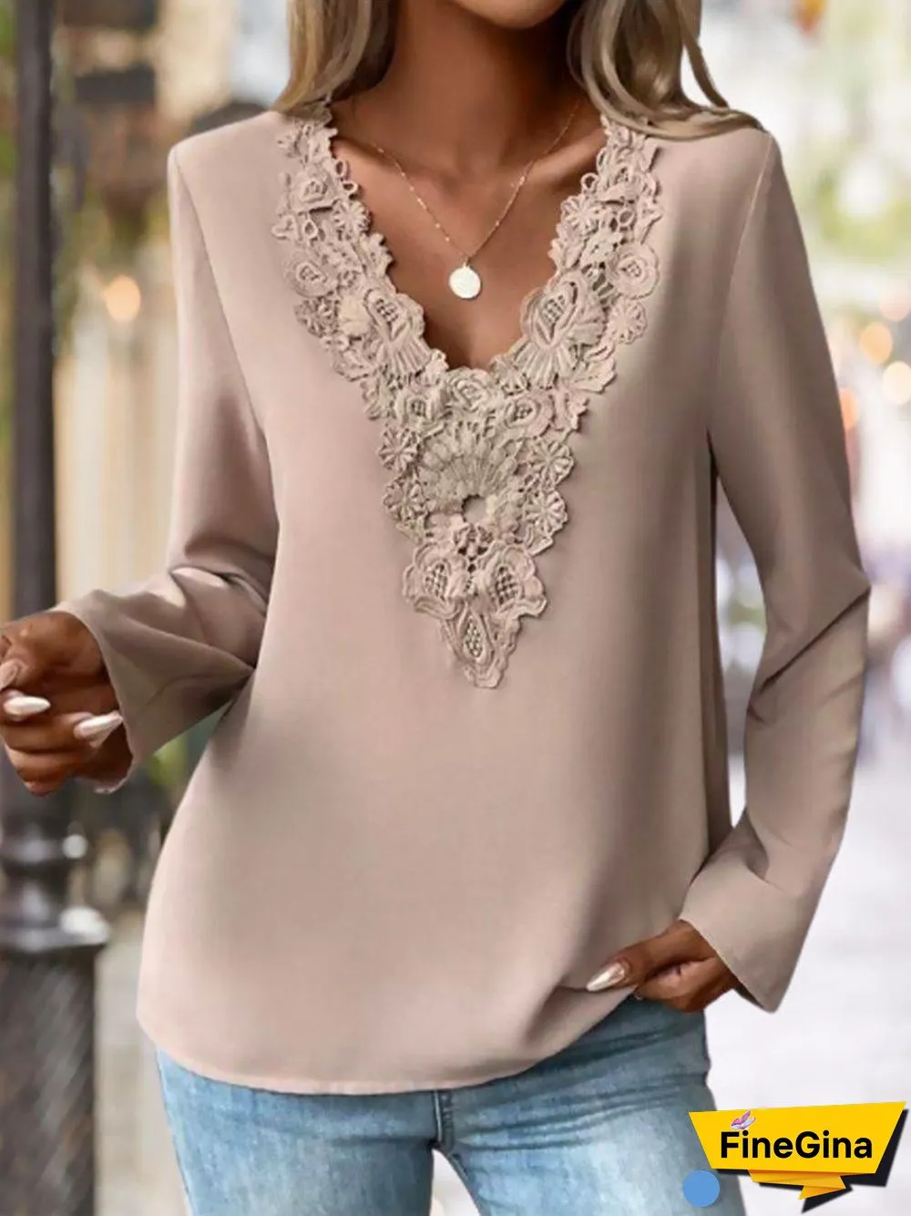 Classy Plain V-Neck Top