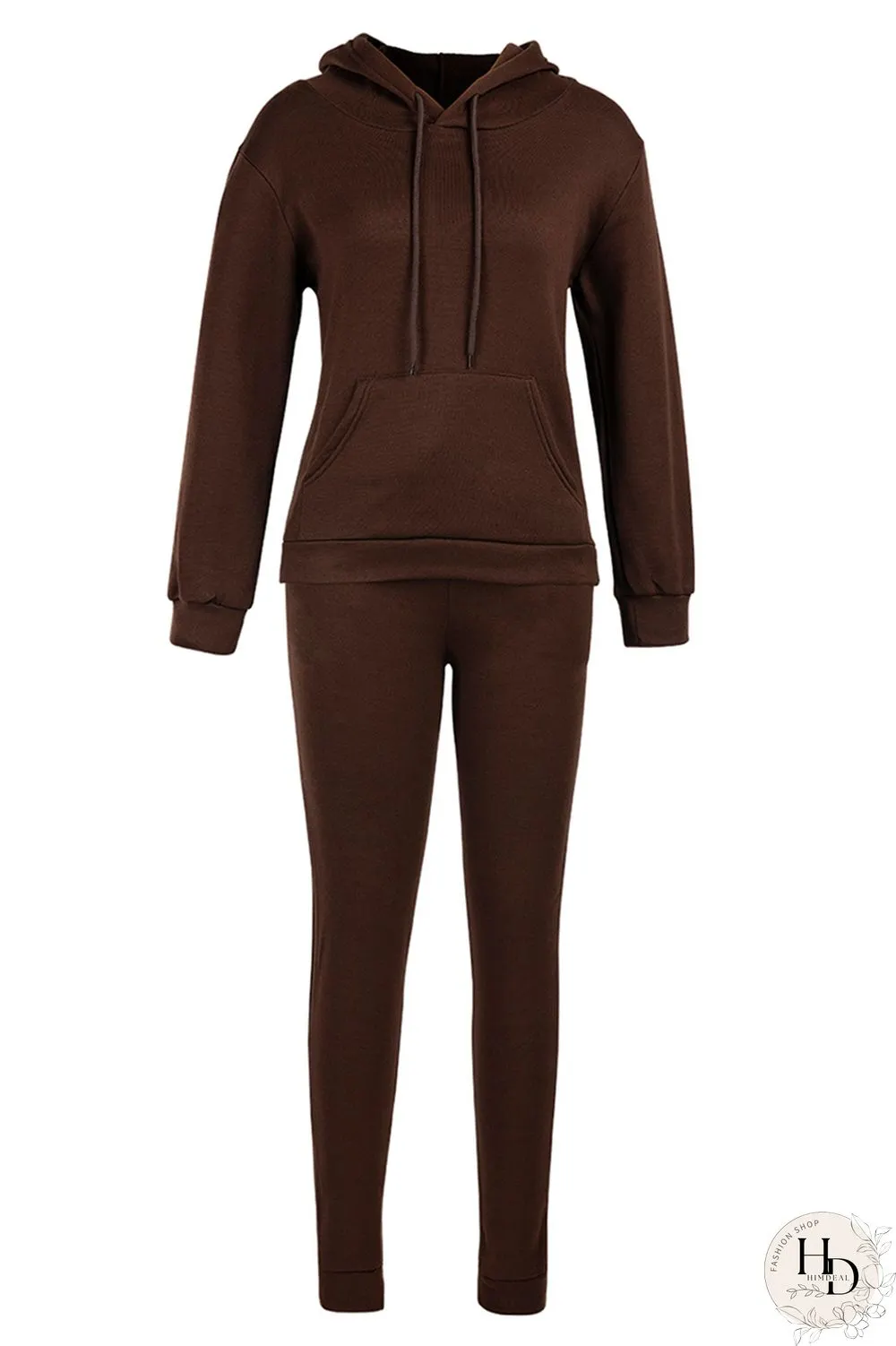 Red Fashion Casual Solid Basic Hooded Collar Long Sleeve Two Pieces