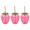 3/6pcs Drinking Cup 500ml Pineapple/Strawberry Shape Creative Beach Party Favors