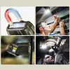 LED+COB Mini Keychain Flashlight 380LM Type-C Rechargeable for Camping (Black)