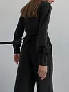 Simple Blouses Top&Wide Leg Pants Solid Color Casual Suit