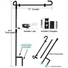 Garden Flag Stand Premium Yard Flag Pole Holder (34''&times;15'') Metal Powder-Coated Weather-Proof Paint with One Tiger Clip and Two Spring Stoppers Without Flag