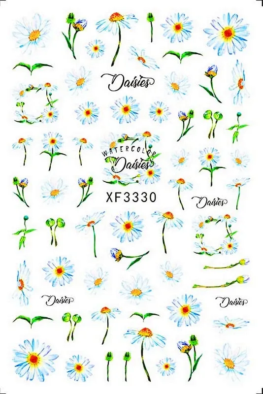 3D Nail Art Stickers Manicure Decoration Design Nail Art Decal Green Clover Leaf Nail Art Designer Decals Beautiful Flower