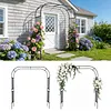 [US Local Warehouse] 7.87ft Garden Arch Trellis for Climbing Plants Metal Arch Frame Pumpkin Archway Outdoor Garden Arbors and Arches for Halloween Christmas Birthday Party Baby Shower Decoration (300x240x50cm)