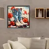 Diamond Painting -DIY Round Drill Flower Cowboy Boots(40x40cm)