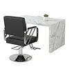 [US Local Warehouse] Hairdresser Barber Salon Chair Capacity 420 Lbs Barber Chair with Heavy Duty Hydraulic Pump 360 Swivel Adjustable Styling Equipment for Barbershop Home Hairdresser (Silver)