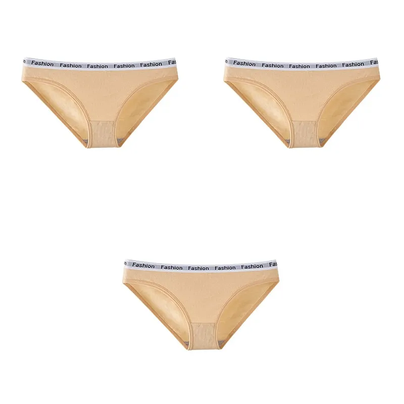 3 Pcs Women Underwear Panties Cotton Briefs Female Underwear Soft Girls Panties Sport Fashion Lingerie Free Shipping BANNIROU