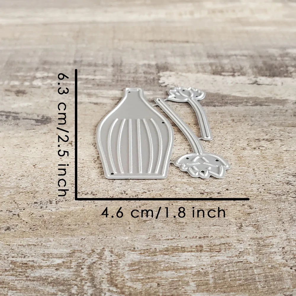 Athvotar Vase Flower Metal Cutting Dies Scrapbooking Mold Knife Stencil Die Cuts Card Making DIY Craft Embossing New Dies For