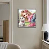Diamond Painting-DIY Full Round Drill Girl and Puppy