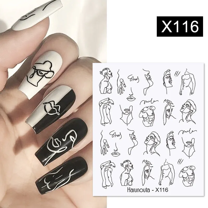 3D Christmas Nail Art Decoration Stickers Sparkly Gold White Colorful  Glitter Geometry Snowflake Winter Slider Nail Foils-Nail Inspo