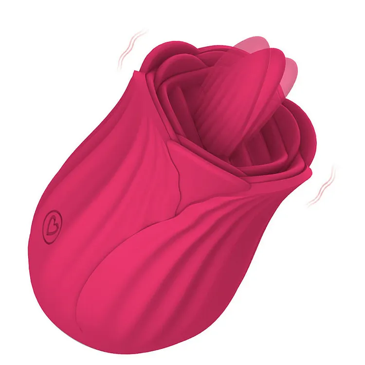 Rose Tongue Vibration Vaginal Licker Sex Products Electric Silicone Tongue Licking Vibration Masturator