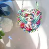 >SALE<Wreath Angel 2D Flat DIY Diamond Art Pendant Green Wing Wall Door Decoration