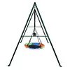 [US Local Warehouse] Swing Set Frame Rust Proof Outdoor Swing Stand Backyard Metal Hammock Stand Set Double Swinging Frame Set for Kindergarten Shopping Mall Park