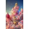 【Limited Stock Sale】（Big Size）Pink Castle-Paint by Numbers Acrylic Painting 40*60cm