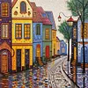 Colored Houses-14CT Stamped Cross Stitch 40*40cm/15.75*15.75in