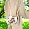 (US Local)Special Shape Flower Puppy 5D DIY Diamond Painting Clutch Bag for Women Girls