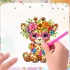 (US Local)6Pcs Acrylic Animals And Flowers Diamond Art Fridge Magnet for Car Mailbox Decor