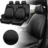 9Pcs PU Leather Car Seat Covers Universal Car Seat Protectors for Most Cars SUVs