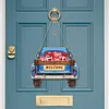 DIY Diamond Painting Truck Decor Wooden Welcome Sign with 12 Interchangeable Holiday Icons, Farmhouse Style Hanging Kit