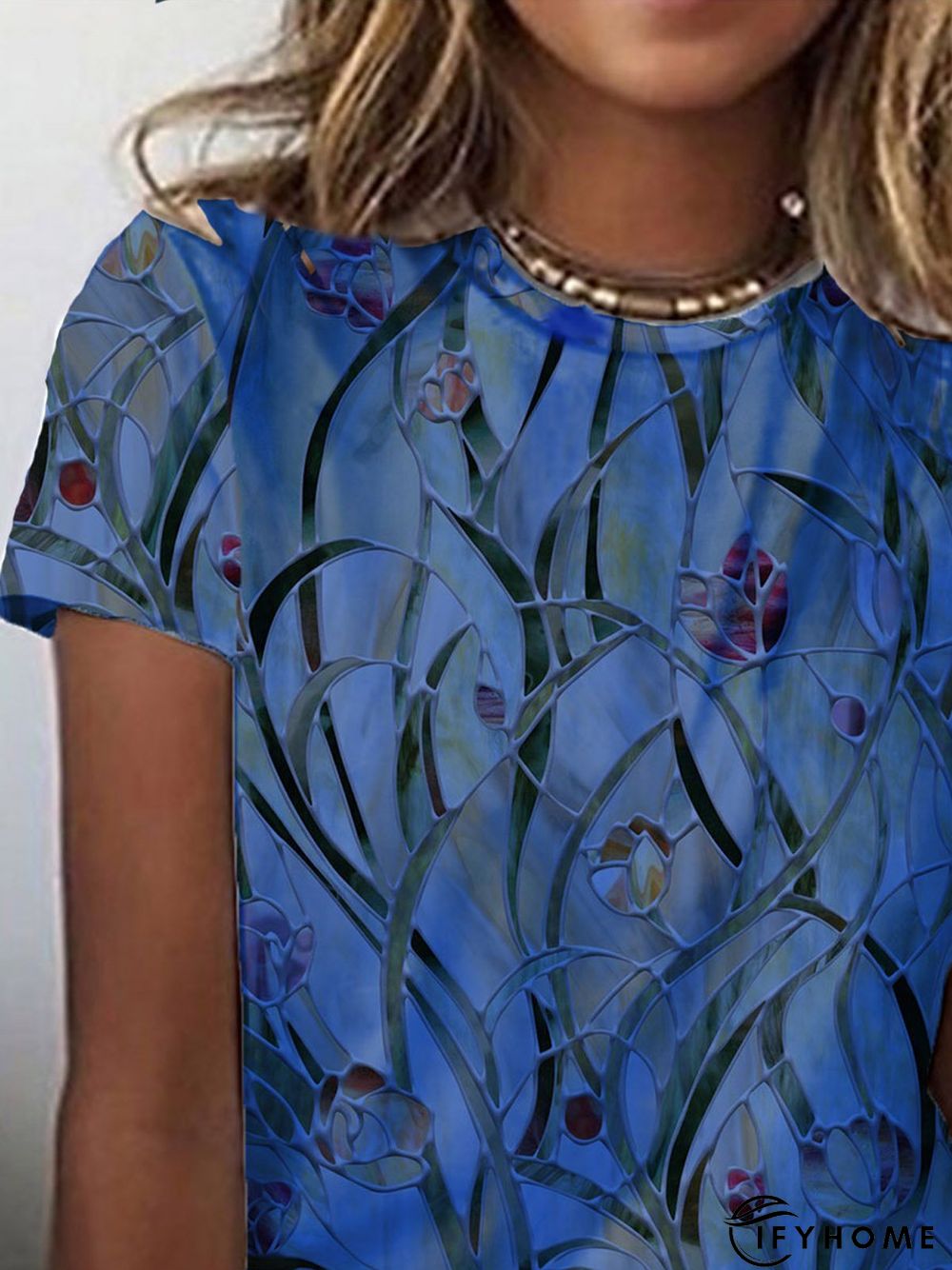 Crew Neck Short Sleeve Casual T-shirt | IFYHOME
