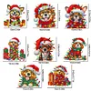 8Pcs Double Side Effect Acrylic Special Shaped Christmas Theme Xmas Trees Hanging Pendant Kits