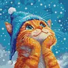 (US Local)Cat-14CT Stamped Cross Stitch Kit(40x40cm)
