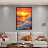 Seaside Rising Sun-9CT Stamped Cross Stitch 68*95cm/26.77*37.4in(Big Size)