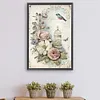 Bird Peony Cage-Paint by Numbers Acrylic Painting 40*60CM(Poster style）