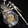 Steampunk DIY Assemble 3D Metal Mechanical Spider Model with Clock Assemble Insect Model Handmade Crafts Desktop Decorations