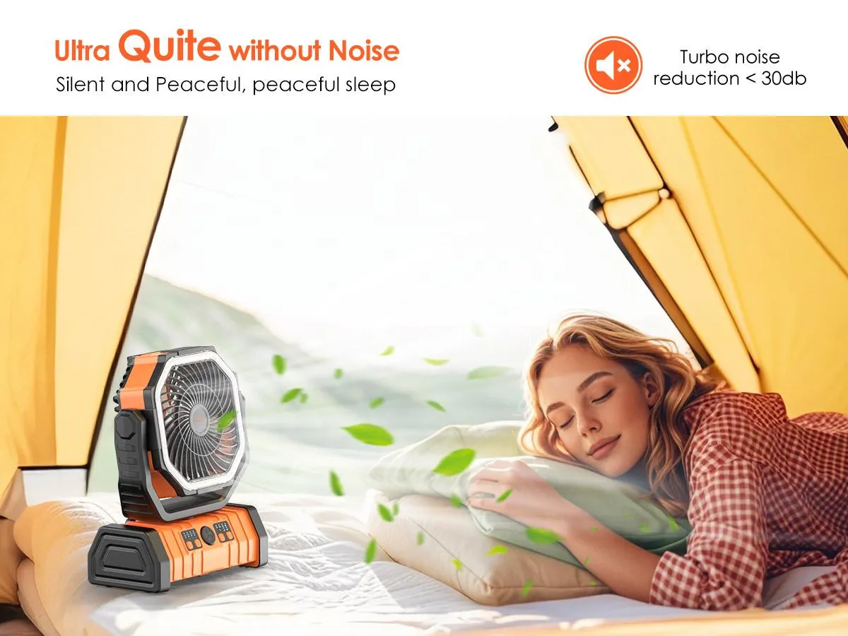 Mother's Day Gift OGERY Rechargeable Camping Fan with LED Light, Portable Multi-functional Fan with 360° Rotating Hook, Oscillating Emergency Camping Fan Cordless Rotatable Battery Powered Lightweight