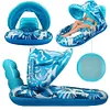 Beach Folding Hammocks PVC Floating Lounger Air Mattress for Swimming Pool Party