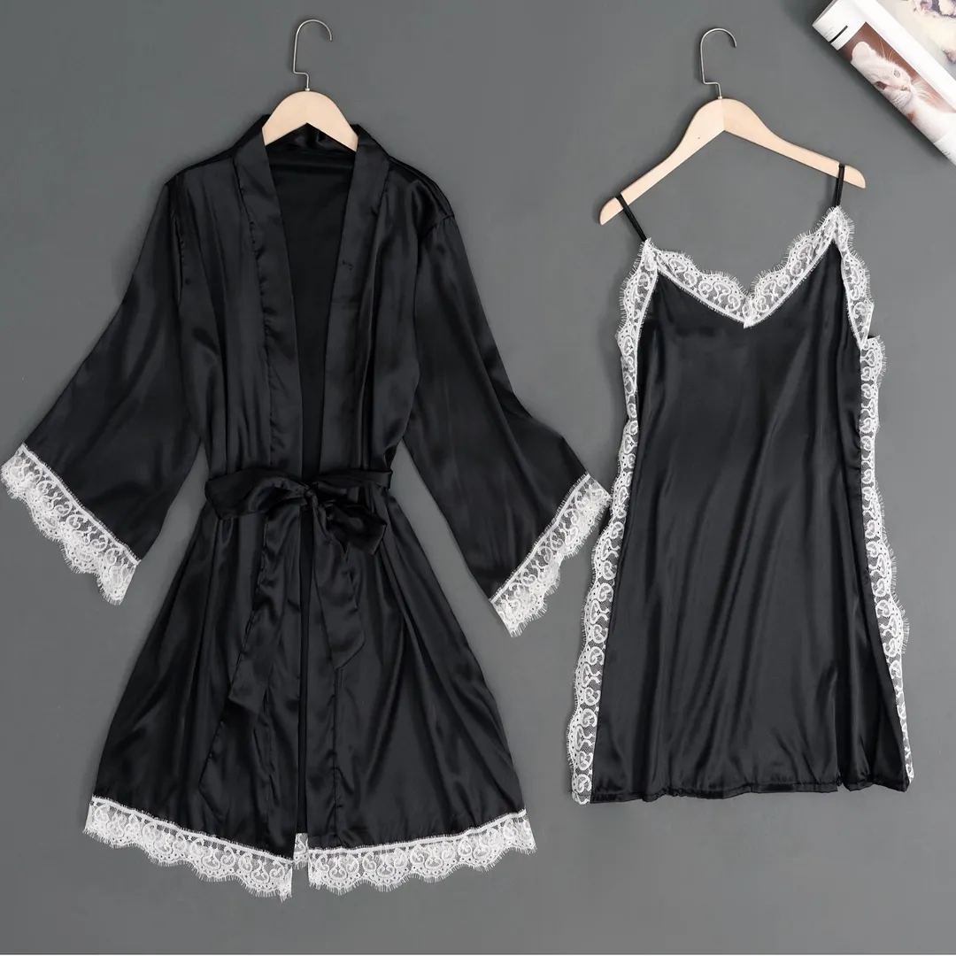 Churchf New Stitling Elastic Lady Pyjamas Jersey With Pyjab Pajamas Set Solid Color Home Size