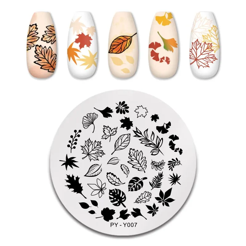 PICT YOU Nail Stamping Plates Flower Plant Pattern Nail Art Plate Stencil Stainless Steel Line Pictures Theme Image Plates Mold-Nail Inspo