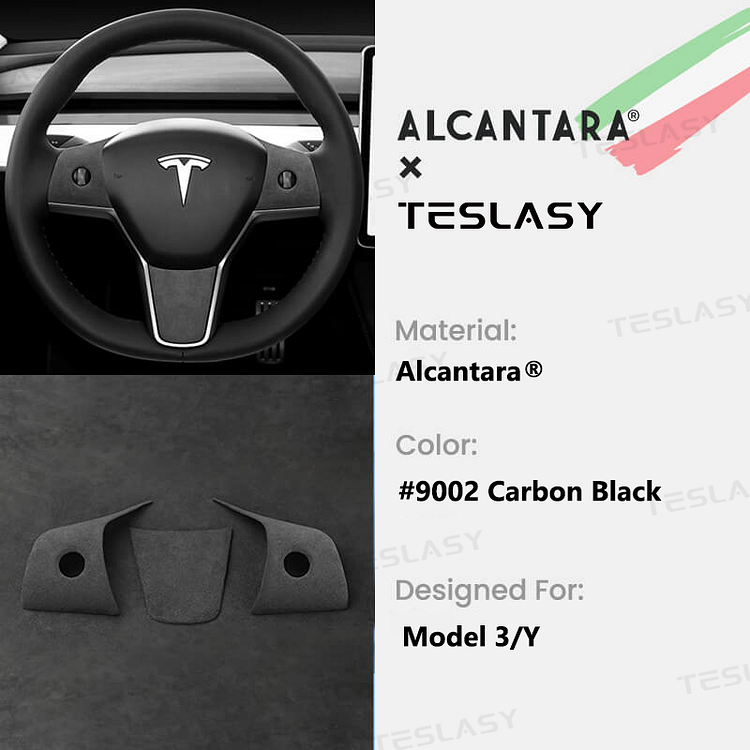 TESLASY Model 3/Y Alcantara Steering Wheel Middle Trim Cover