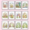 12pcs Glass Window 5D DIY Square Drill Diamond Painting Kits for Adults Beginners Home Decor Diamonds Paintings Gem Art 5.91x7.09in