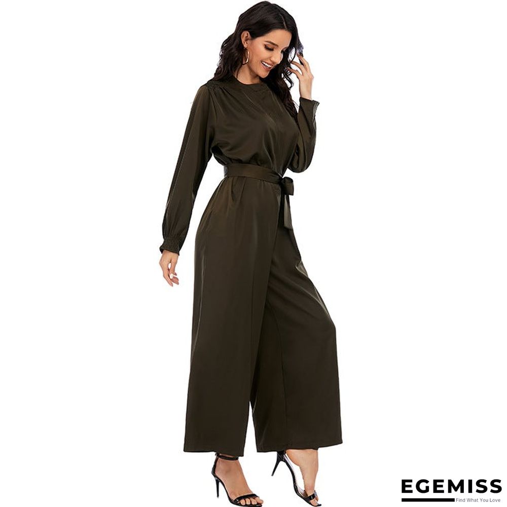 Fashion Jumpsuit Solid Color Waist Temperament Wide-leg Pants | EGEMISS