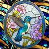 Animal Glass Painting - 11CT Stamped Cross Stitch 40*40cm/15.75*15.75in