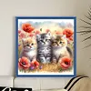 Cat-Partial 11CT Stamped Cross Stitch Bead Embroidery 36*36cm/14.17*14.17in