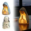 Virgin Mary Prayer Night Light Resin Virgin Mary Catholic Decor Table Lamp Handcrafted Home Decoration Desk Accessories for Reading
