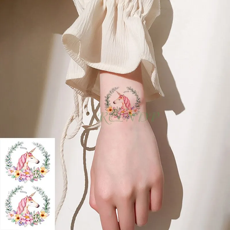 Waterproof Temporary Tattoo Sticker Lovely Rabbit Leaf Tatto Stickers Flash Tatoo Fake Tattoos for Kids Men Women child
