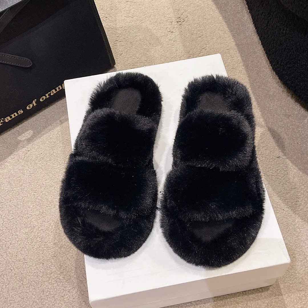 Yyvonne Slippers Women 2025 New Autumn And Winter Fashion Hairy Slippers Women Wear A Word Drag
