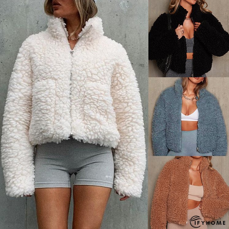 Women's Zip Turtleneck Cashmere Fashion Long Sleeve Lamb Wool Coats | IFYHOME