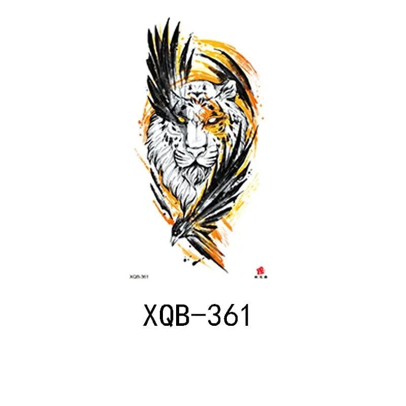 Small Full Arm Waterproof Tattoo Sticker Half Arm Arm Fierce Animal Arm Lasting European and American Tattoo Sticker