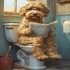 (Stamped/Counted) Dog Sitting Toilet-11CT Cross Stitch 40*50cm