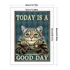 Retro Poster - Today Is A Good Day Cat-11CT Stamped Cross Stitch 40*60cm/15.75*23.62in (Big Size)