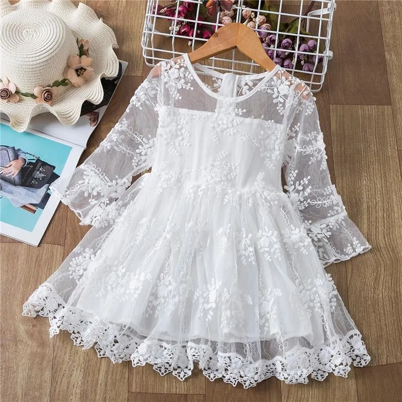 Fairy Spring Girls Dress Full Sleeve Polka Dots Girls Princess Dress Elegant Girls Party Frocks Dress Children Birthday Costume