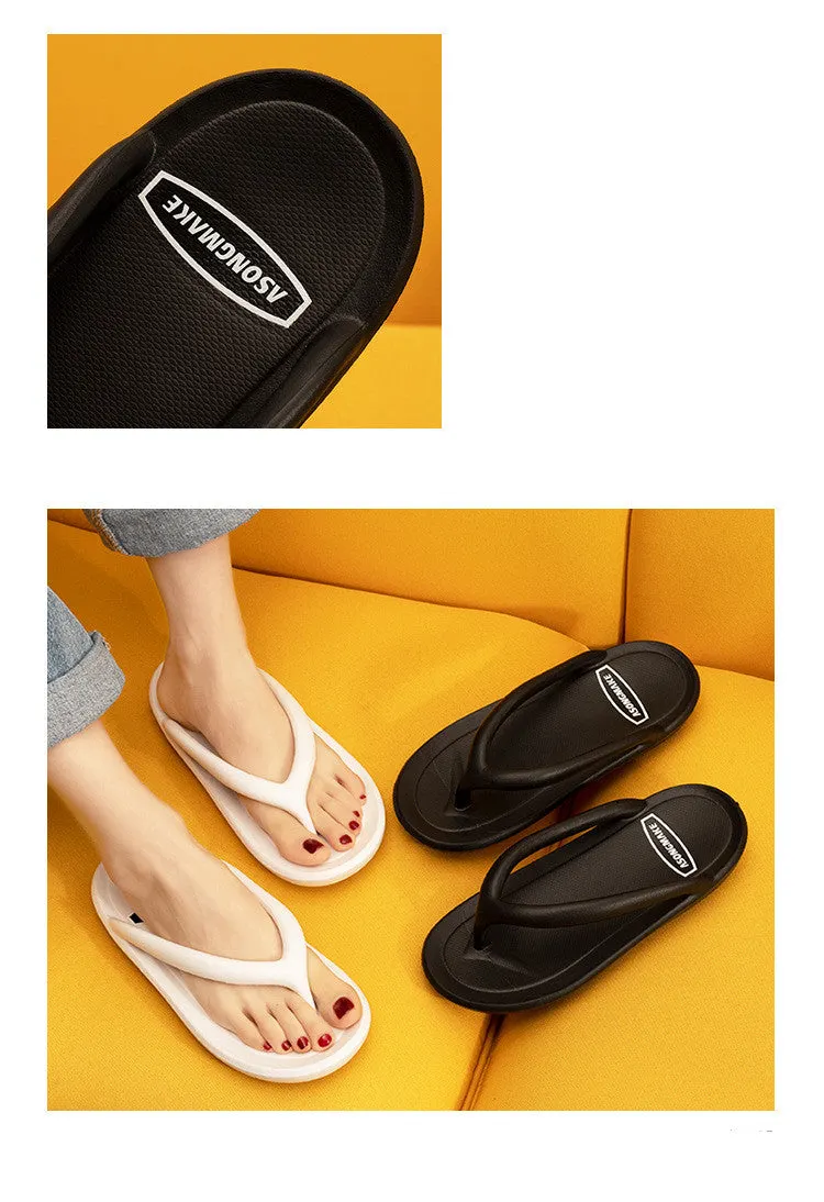 2022 Summer Slippers Man Women Casual Massage Durable Flip Flops Beach Sandals Female Wedge Shoes Striped Lady Room Slippers