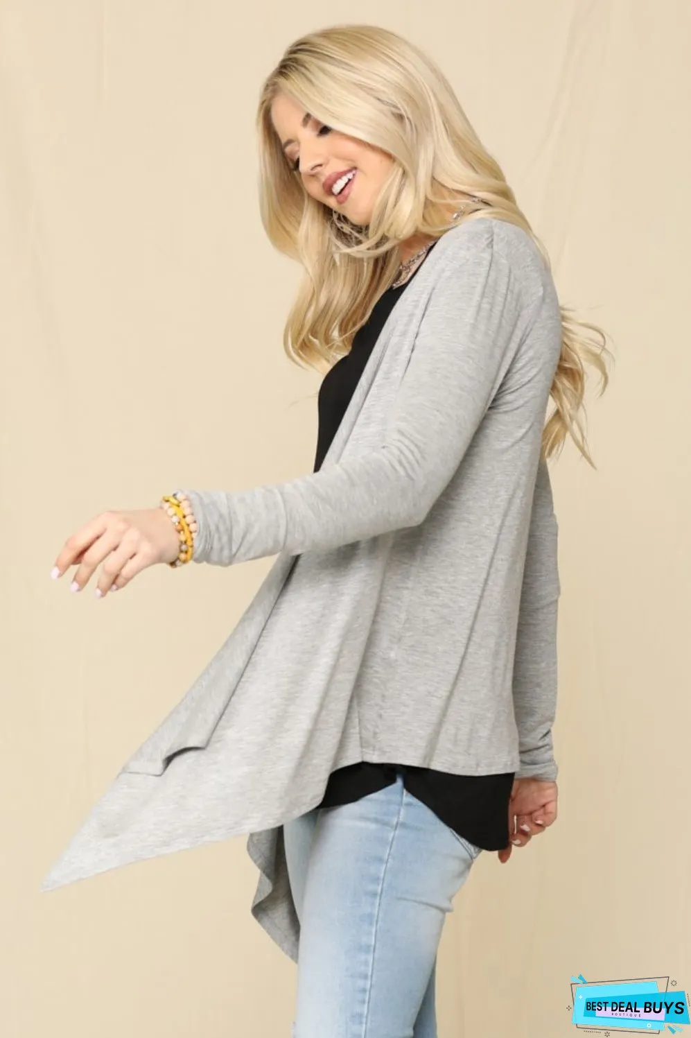 Celeste Full Size Open Front Knit Cardigan
