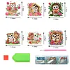 (US Local)6Pcs Acrylic  Owls Diamond Painting Fridge Magnet for Fridge Whiteboard