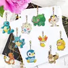 10PCS Diamond Art Keyring Pokemon Double Sided for Adult Kid Purse Handbag Decor